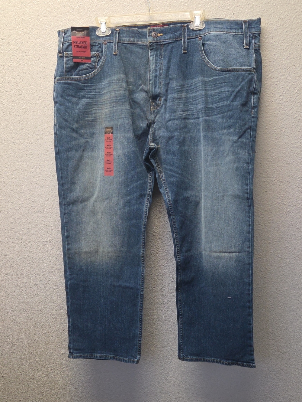 The Foundry Supply Co. Relaxed Straight Jeans - Blue Wash